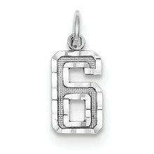 14kw Casted Small Diamond Cut Number 6 Charm hide-image