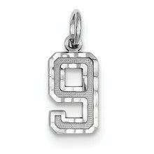 14kw Casted Small Diamond Cut Number 9 Charm hide-image