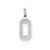 Small Satin Number 0 Charm in 14k White Gold