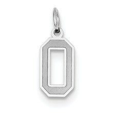 14k White Gold Small Satin Number 0 Charm hide-image