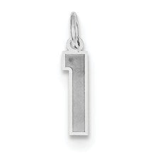 14k White Gold Small Satin Number 1 Charm hide-image