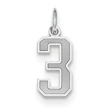 14k White Gold Small Satin Number 3 Charm hide-image