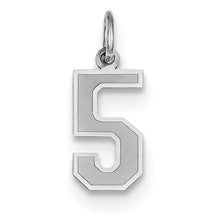 14k White Gold Small Satin Number 5 Charm hide-image