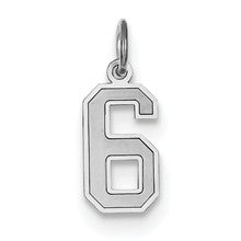 14k White Gold Small Satin Number 6 Charm hide-image