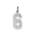 Small Satin Number 6 Charm in 14k White Gold