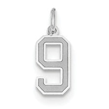 14k White Gold Small Satin Number 9 Charm hide-image