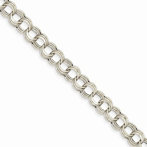 14K White Gold Lite Triple Link Charm