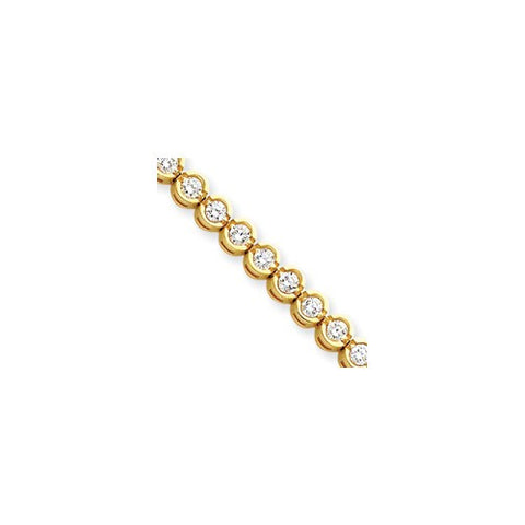 14K Yellow Gold AA Diamond Tennis Bracelet