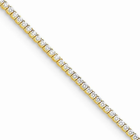 14K Yellow Gold AA Diamond Tennis Bracelet