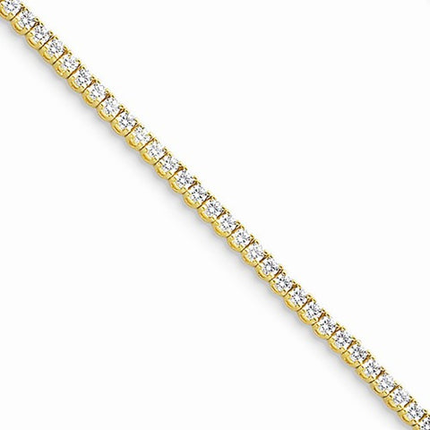 14K Yellow Gold AA Diamond Tennis Bracelet