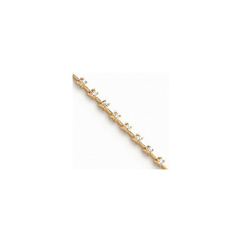 14K Yellow Gold AA Diamond Tennis Bracelet