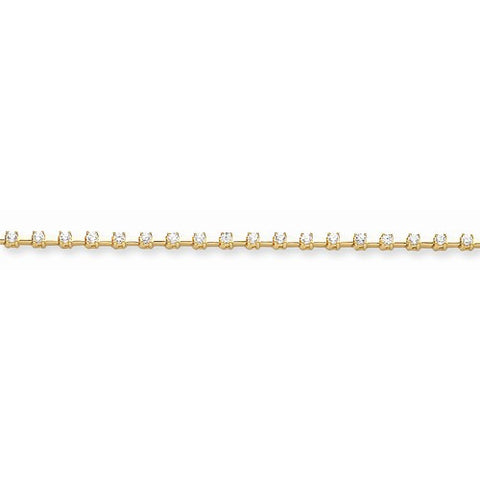 14K Yellow Gold AA Diamond Tennis Bracelet