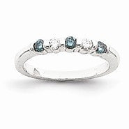 14k White Gold Blue dia/AA Ring
