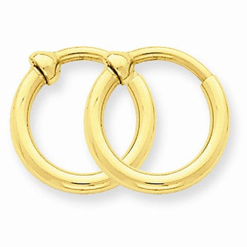 14k Yellow Gold Non-pierced Hoop Earrings