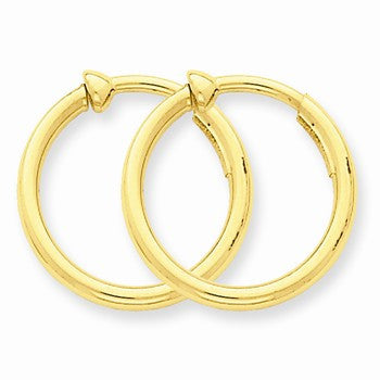 14k Yellow Gold Non-pierced Hoop Earrings