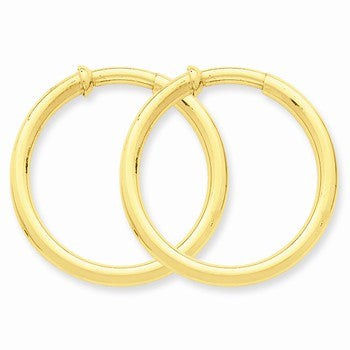 14k Yellow Gold Non-pierced Hoop Earrings