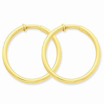 14k Yellow Gold Non-pierced Hoop Earrings