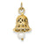 14k Gold Wedding Bell with Pearl Charm hide-image