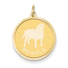 14k Gold Beagle Disc Charm hide-image