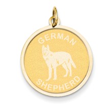 14k Gold German Shepard Disc Charm hide-image