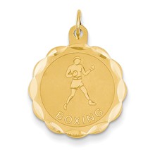14k Gold Boxing Disc Charm hide-image