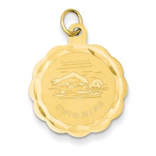 14k Gold Swimming Disc Charm hide-image