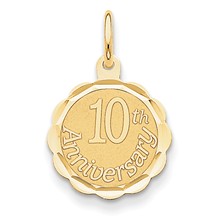 14k Gold Happy 10th Anniversary Charm hide-image