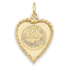 14k Gold Happy 20th Anniversary Charm hide-image