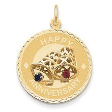 14k Gold Happy Anniversary w/ Bells Charm hide-image