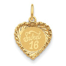 14k Gold Sweet Sixteen Heart Charm hide-image