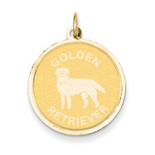 14k Gold Golden Retriever Disc Charm hide-image