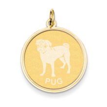 14k Gold Pug Disc Charm hide-image