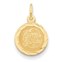 14k Gold Happy Birthday Disc Charm hide-image
