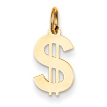 14k Gold Polished Dollar Sign Charm hide-image