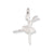 Satin Polished Ballerina Charm in 14k White Gold