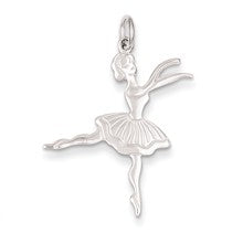 14k White Gold Satin Polished Ballerina Charm hide-image