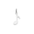 Polished Musical Note Charm in 14k White Gold