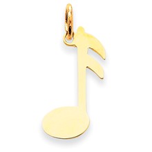 14k Gold Polished Musical Note Charm hide-image