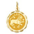 14k Gold Satin Polished Engravable Leo Zodiac Scalloped Disc Charm hide-image