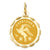 Satin Polished Engravable Capricorn Zodiac Scalloped Disc Charm in 14k Gold