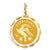 14k Gold Satin Polished Engravable Capricorn Zodiac Scalloped Disc Charm hide-image