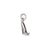 Solid 3-Dimensional French Slipper Charm in 14k White Gold
