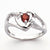 14k White Gold Diamond & Garnet Birthstone Heart Ring