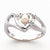 14k White Gold Diamond & Pearl Birthstone Heart Ring