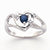 14k White Gold Diamond & Sapphire Birthstone Heart Ring