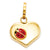 Heart with Enameled Ladybug Charm in 14k Gold