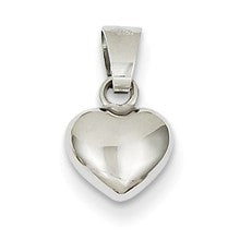 14k White Gold Heart Charm hide-image