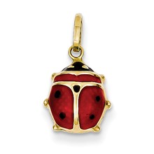 14k Gold Red Enameled Ladybug Charm hide-image