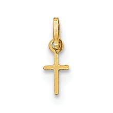 14k Gold Tiny Cross Charm hide-image