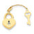 14k Gold Heart with Key Charm hide-image